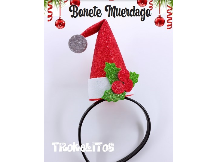 BONETE PAPA NOEL C/MUERDAGO