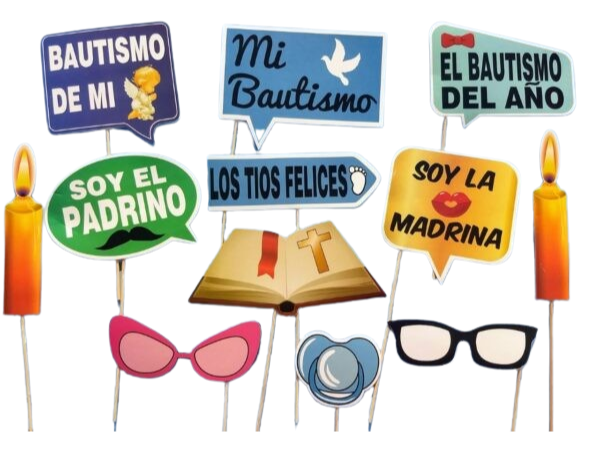 PROPS PARA FOTOS BAUTISMO CELESTE