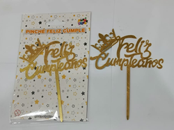 PINCHE FELIZ CUMPLEAÑOS DORADO (GOLDEN) X UN