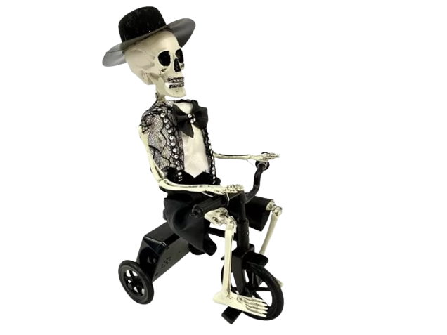 ESQUELETO EN BICICLETA CON SONIDO