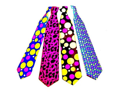 CORBATA PLASTICA NEON ESTAMPADA X UN