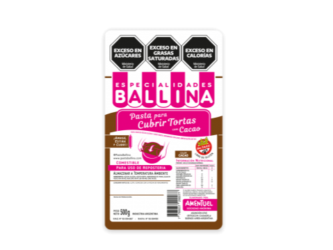 PASTA P/ CUBRIR TORTAS 500 GRS CON CACAO