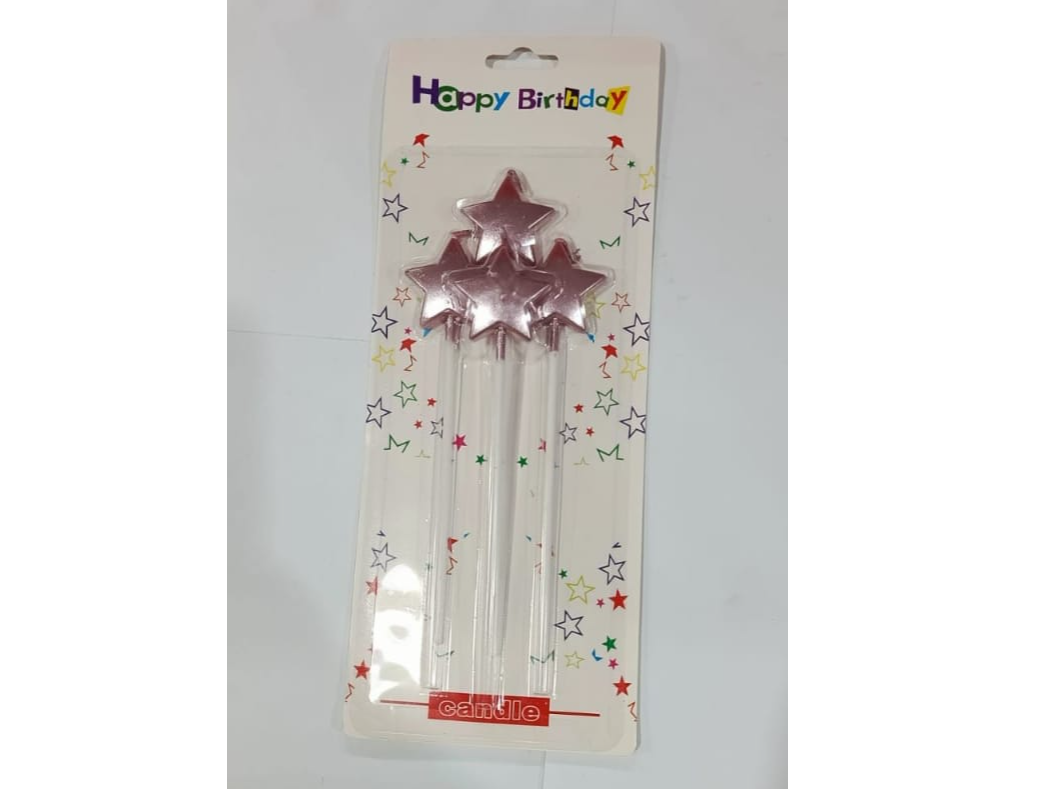 VELAS 13.5CM FORMA ESTRELLA ROSA GOLD X UN