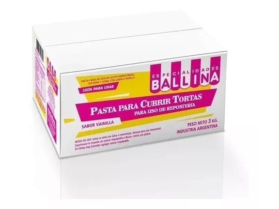 PASTA P/ CUBRIR TORTAS 3 KG SABOR VAINILLA