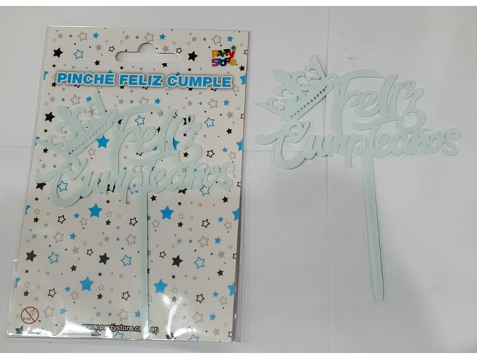 PINCHE FELIZ CUMPLEAÑOS CELESTE (LIGHT BLUE) X UN