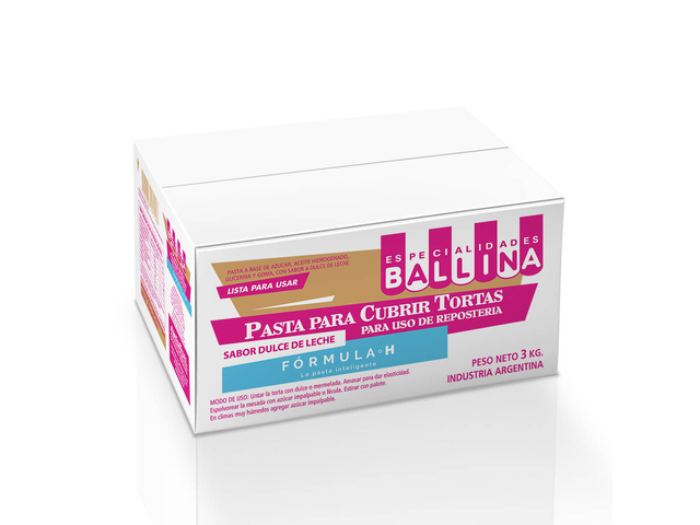 PASTA P/ CUBRIR TORTAS 3 KG FORMULA H SABOR DULCE DE LECHE