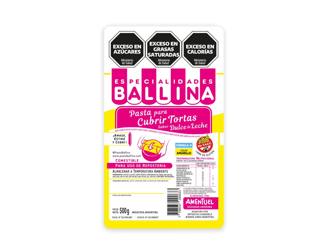 PASTA P/ CUBRIR TORTAS 500 GRS COLOR AMARILLO