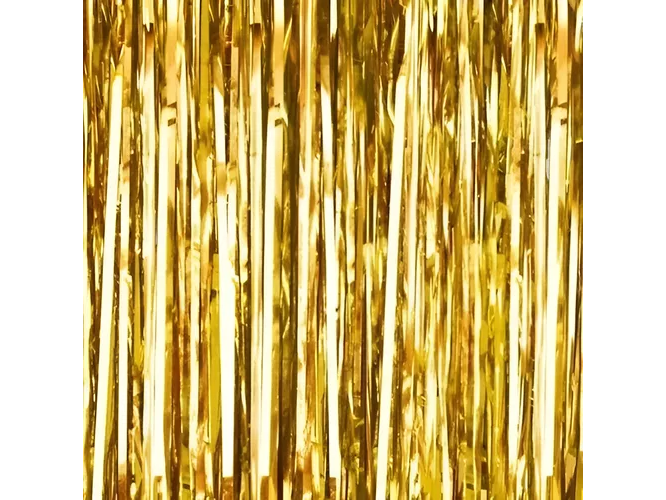 CORTINA METALIZADA DORADA X UN