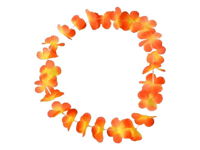 COLLAR HAWAII HULA FLORES NARANJAS X UN