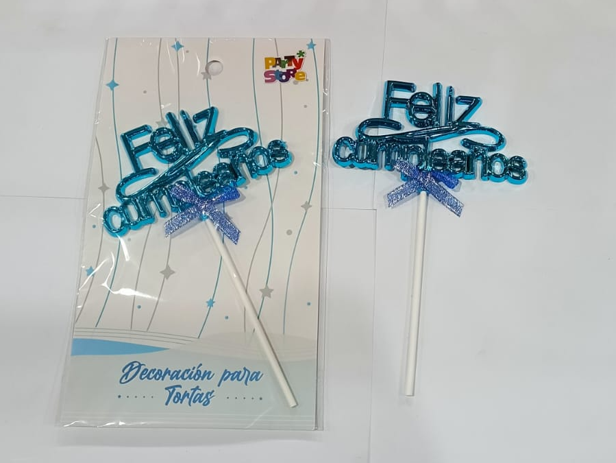 COKE TOPPER ACRILICO F. CUMPLEAÑOS CELESTE X UN