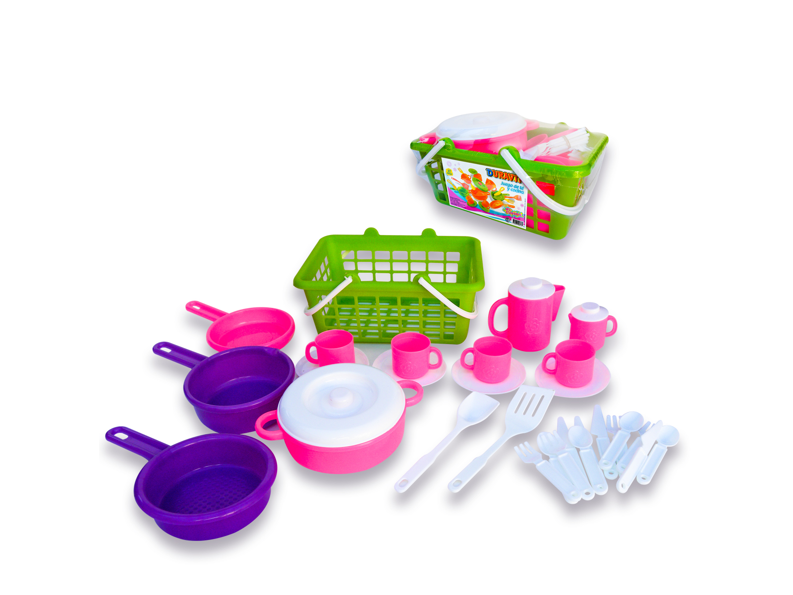 JUEGO COCINA Y TE 32 PZAS EN CANASTA DURAVIT