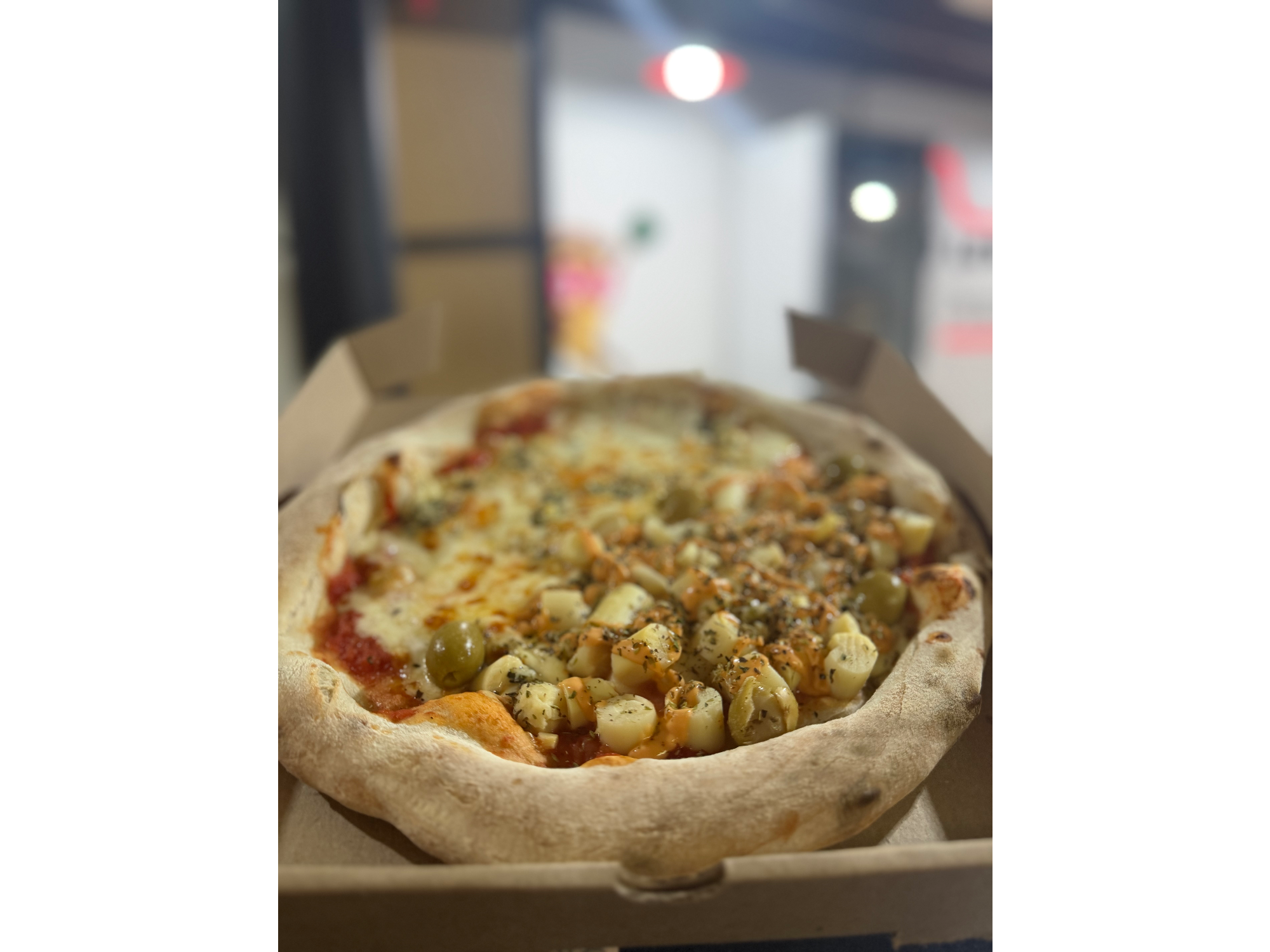 Mitad palmito mitad cuatro quesos