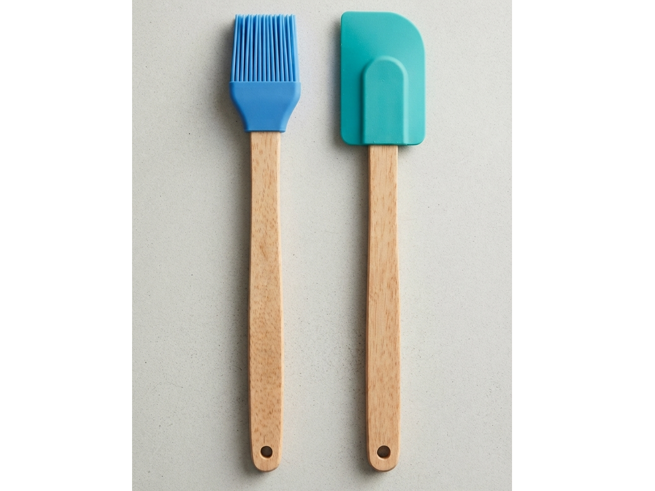 Cepillo y espátula cocina de silicona de Madera