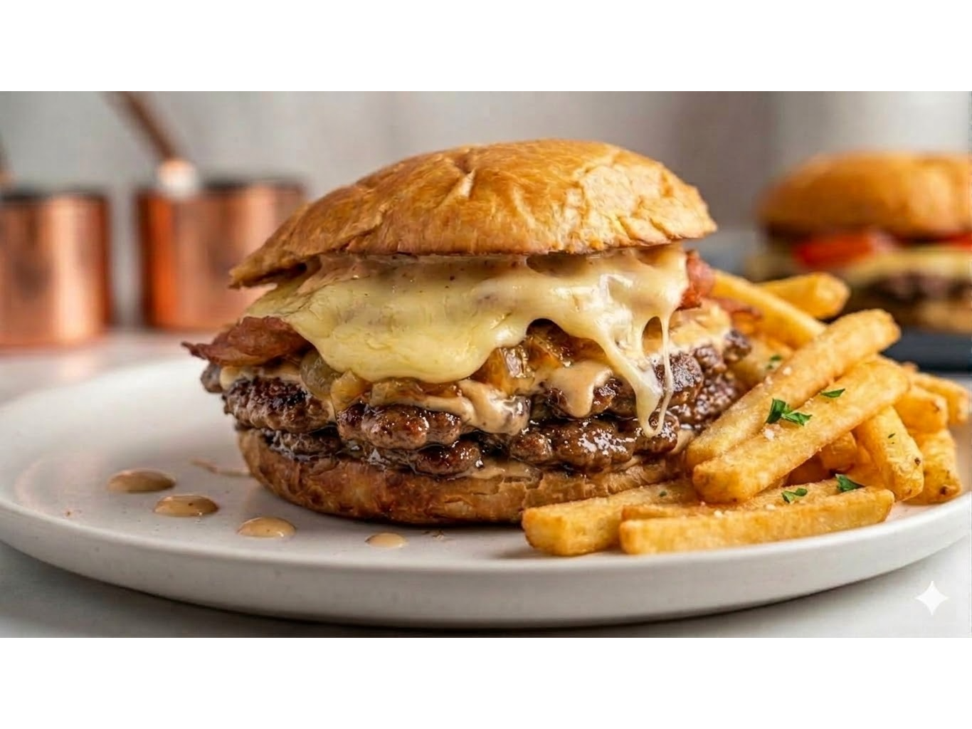Che Onion DOBLE + papas fritas