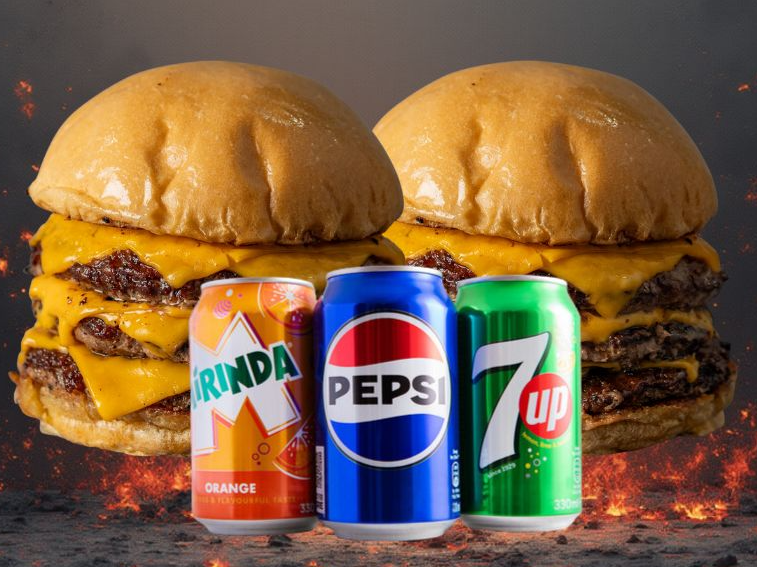 Dos burger simples + 2 latas