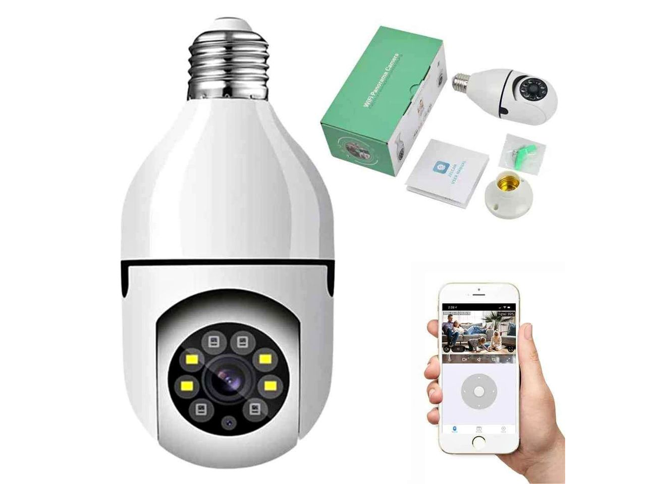 Camara Seguridad Foco Domo hd Wifi