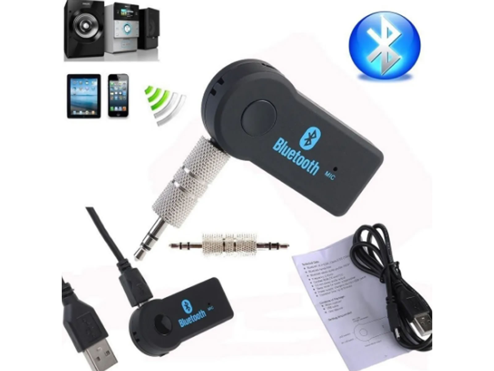 Receptor Bluetooth Batería Con Control Volumen Manos Libres