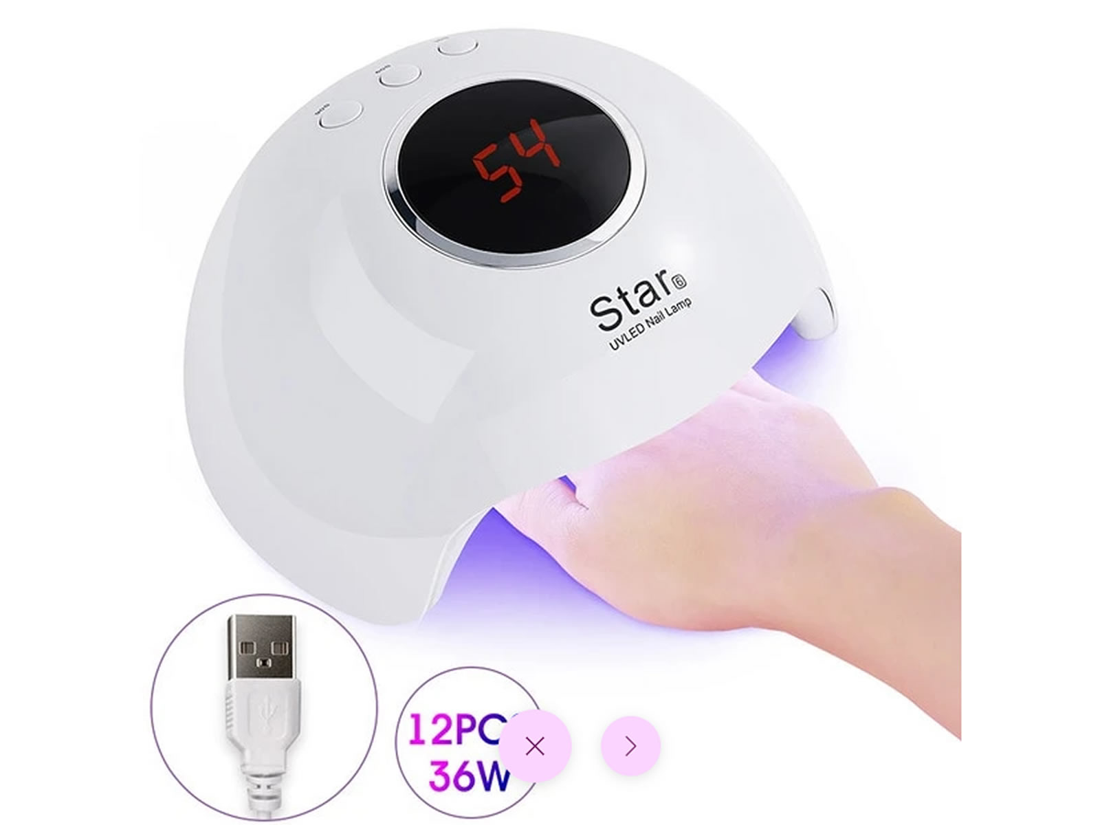 Cabina Uv Led 2-in-1 Star 6 Secado Uñas 12 Leds 24w Timer