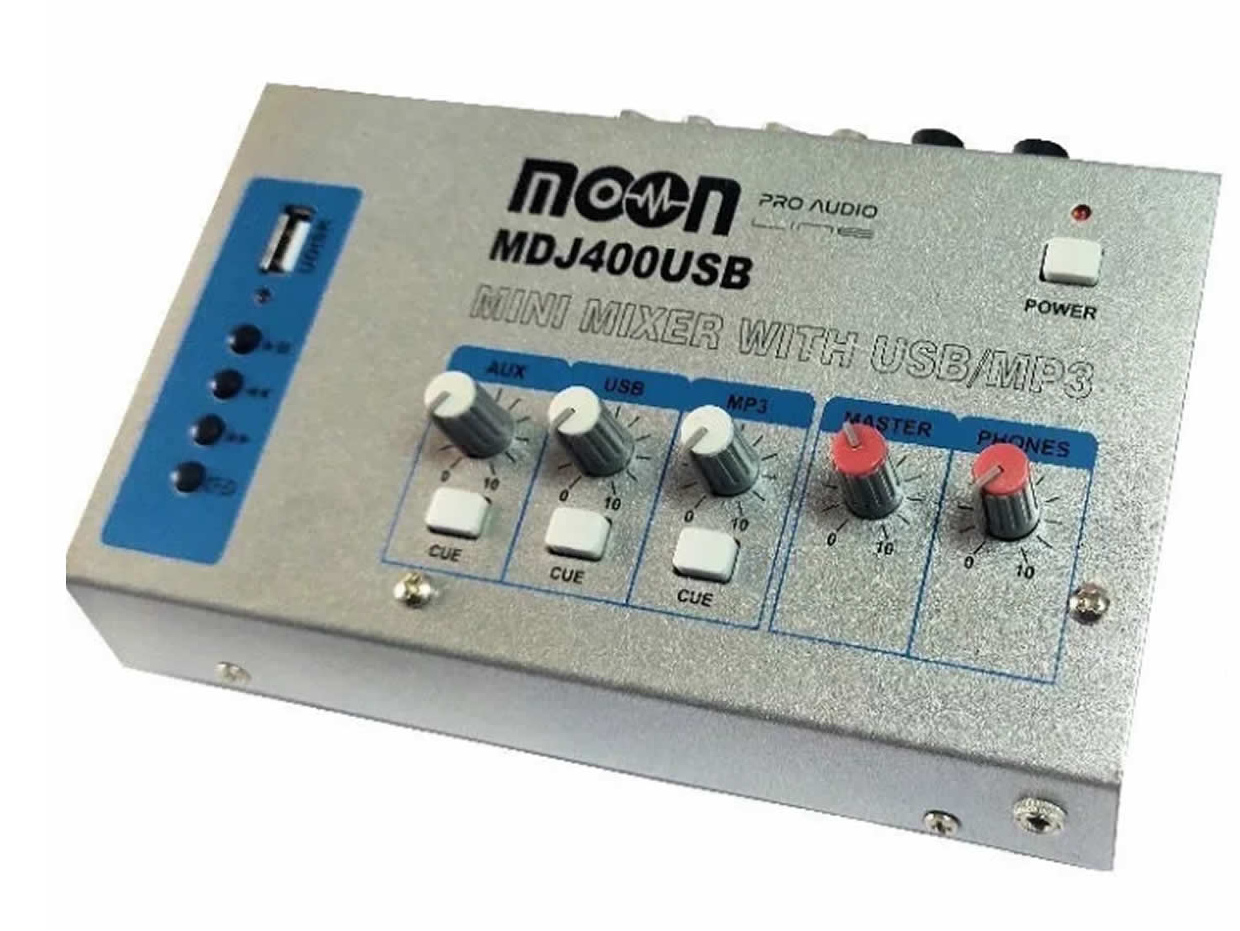 Consola Moon Mdj400 Usb Mixer 4 Canales Sonido Audio