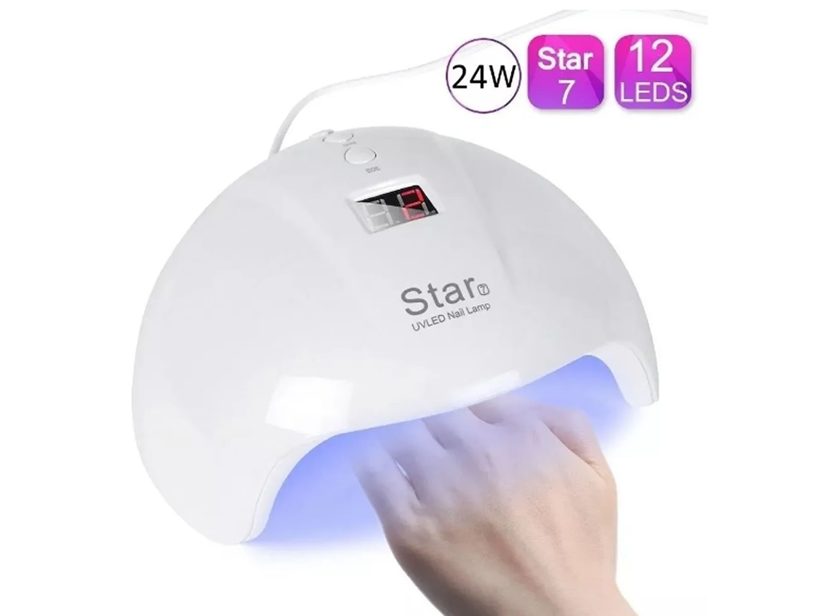 Cabina Uv Led 24w 2 En 1 Star 7 Usb Uñas Gelificadas Manos