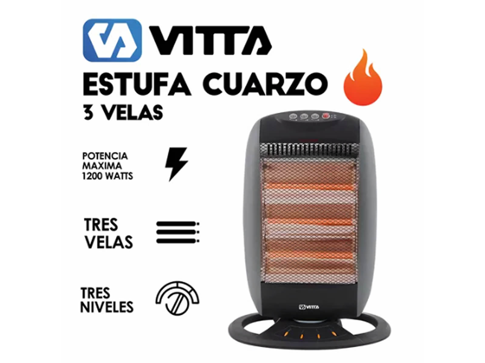 Estufa Cuarzo 3 velas