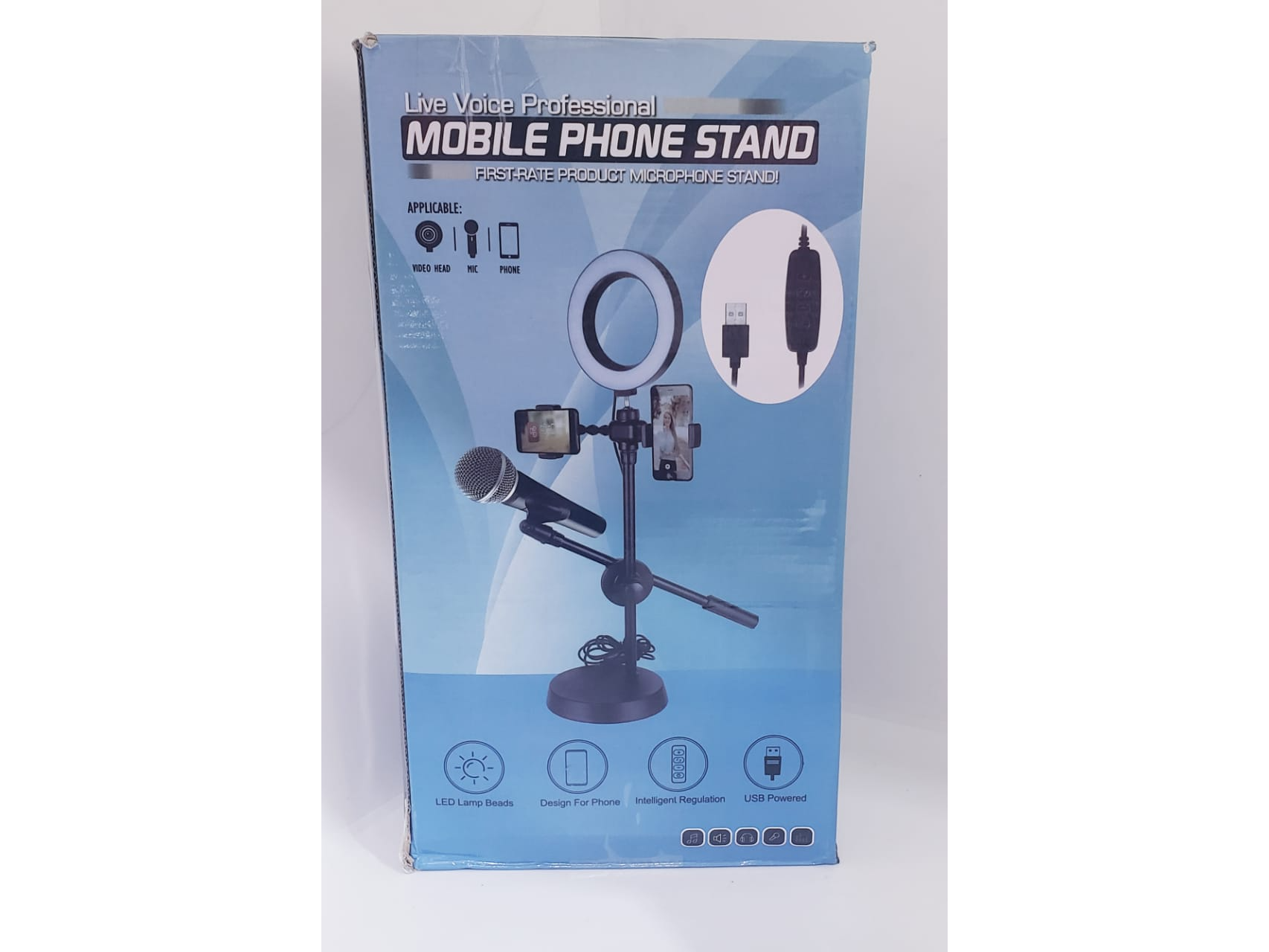 Tripode Celular con aro luz 16 cm + Soporte Mic