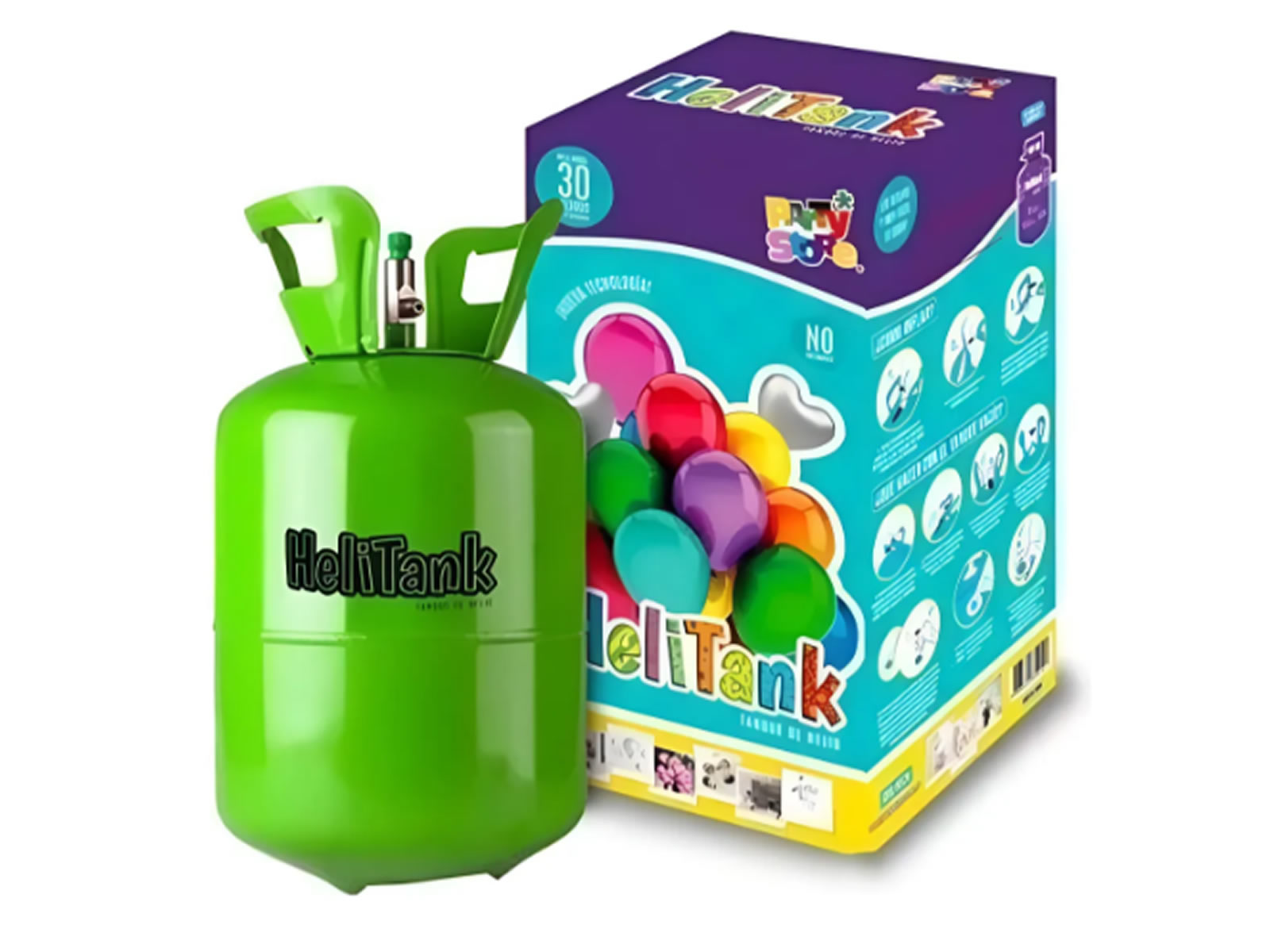 Tanque Helio infla 30 globos de 9 pulgadas