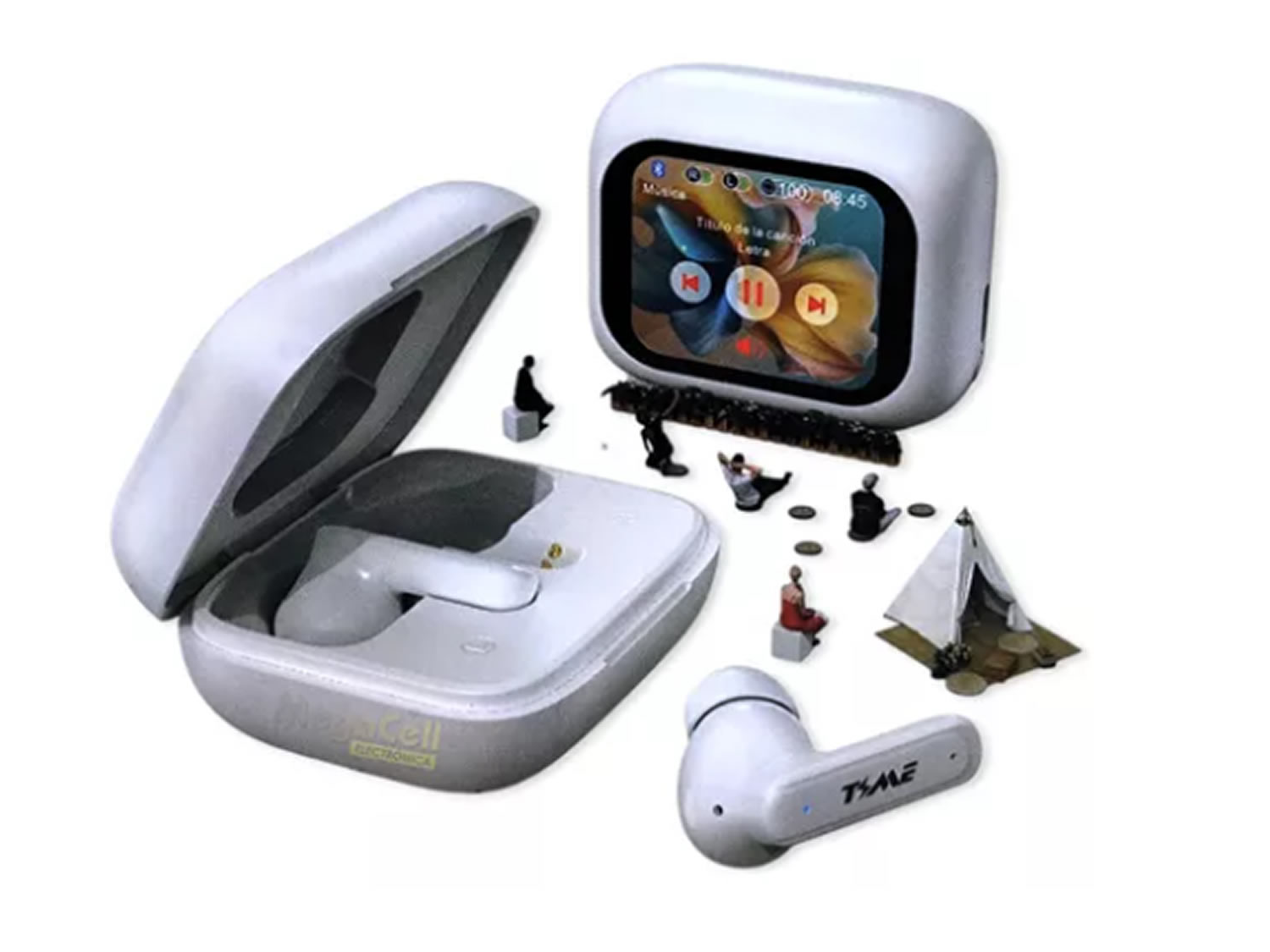 Auriculares time bluetooth con pantalla tactil