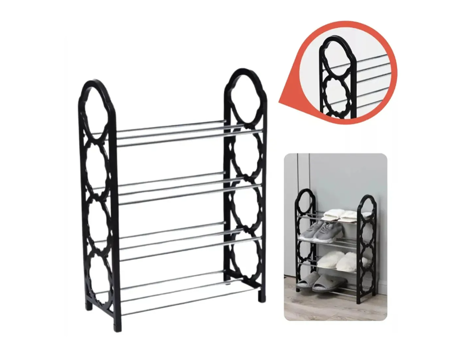 Organizador De Zapatos Desarmable 4 Estantes 8 Pares