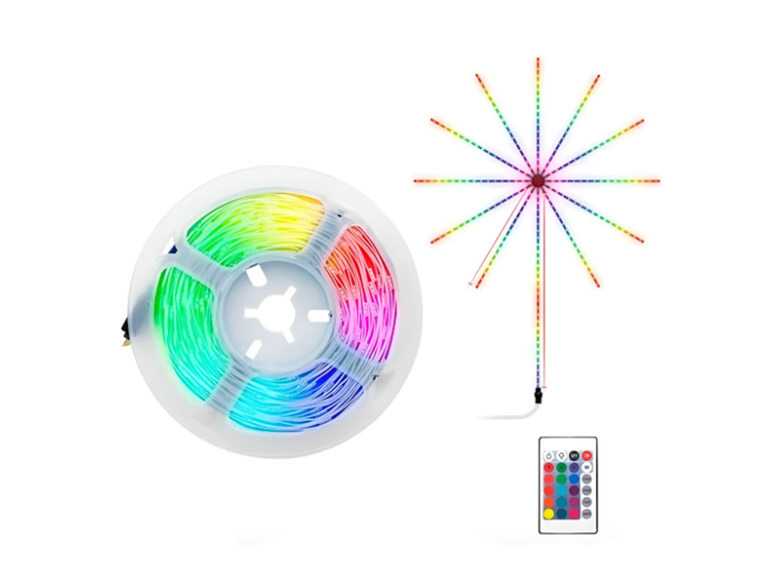 Tira Led Fuegos Artificiales con control
