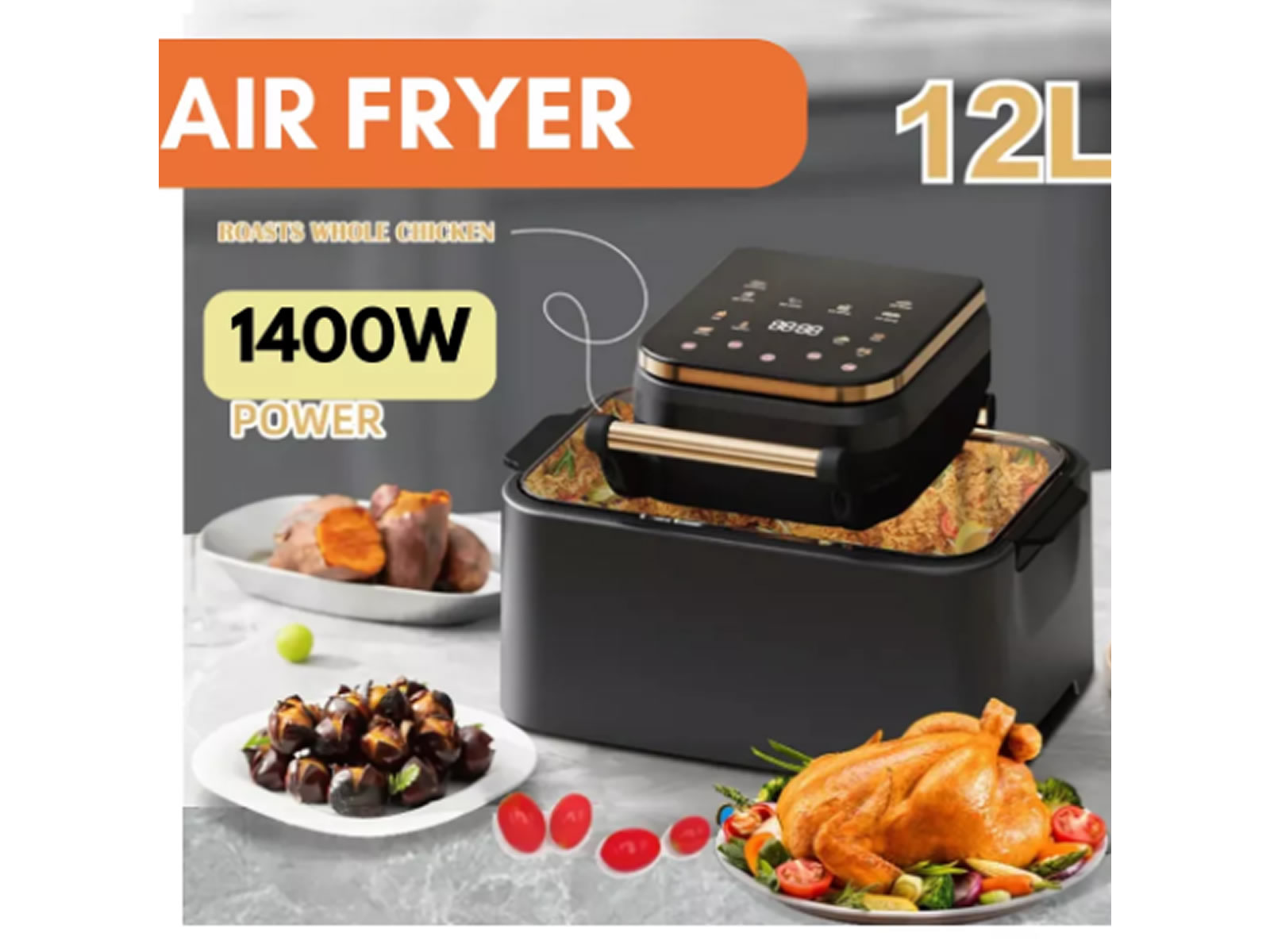 Freidora De Aire Electrica Digital 12 Litros Airfryer 1400w