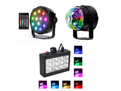 Combo Luces Led proton 12 led + media esfera mini + flash 12 led