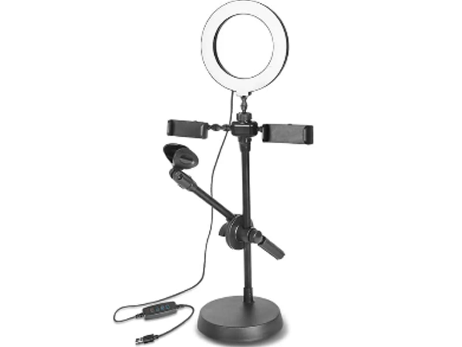 Tripode Celular con aro luz 16 cm + Soporte Mic