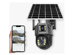 Cámara Solar 360° Exterior Wifi Inalámbrica Doble Lente 4 Mp