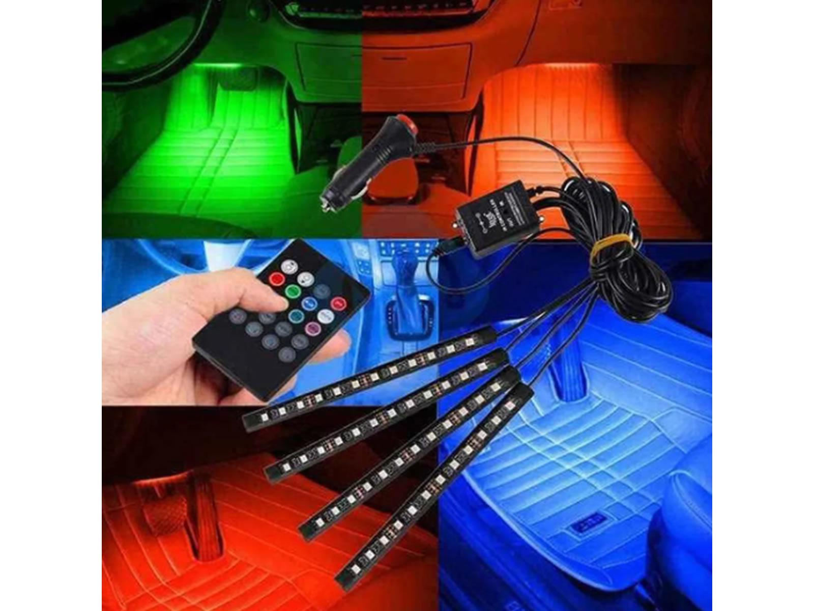 Luz Led Rgb Tunning Para Interior De Auto Con Control
