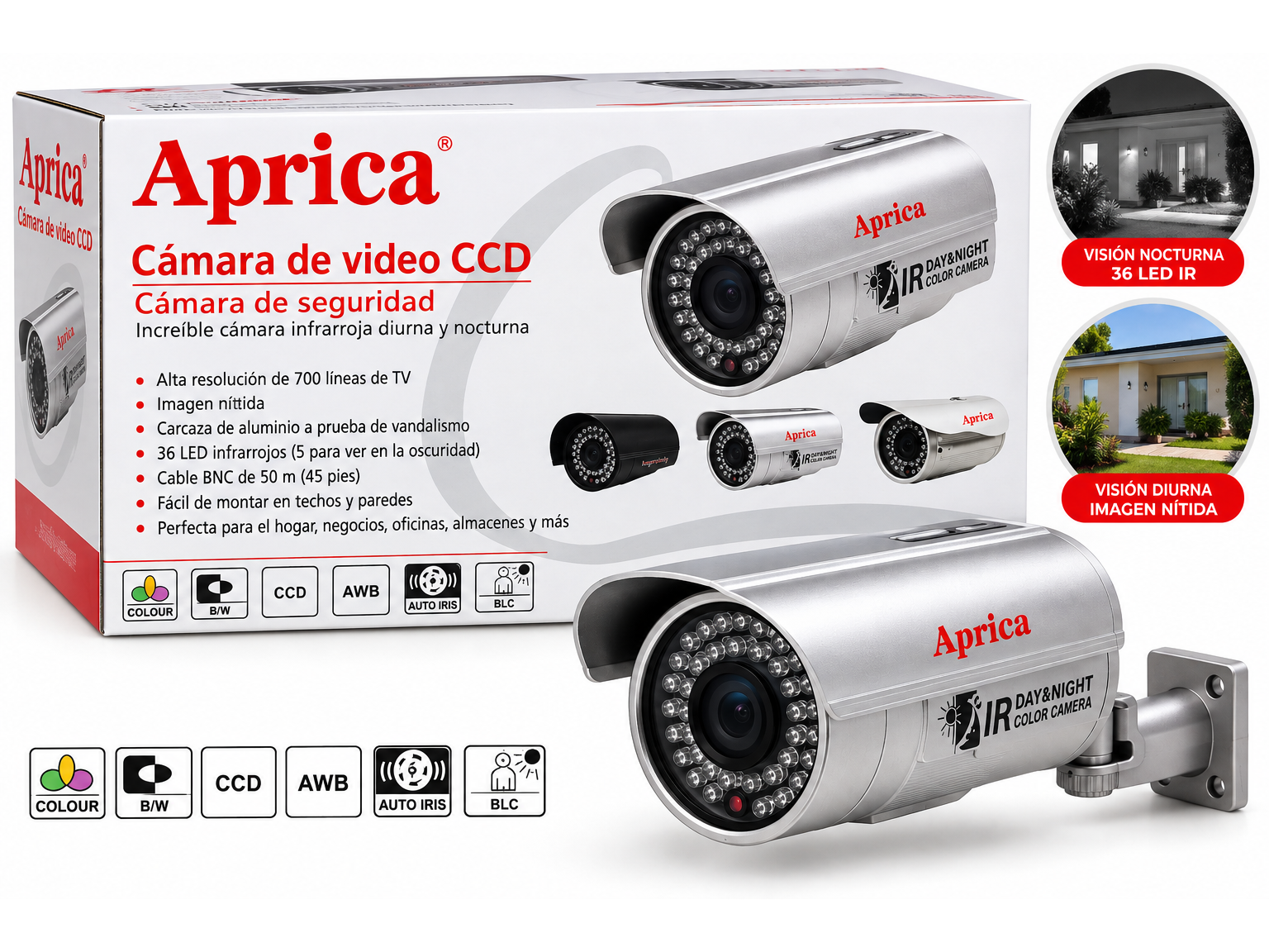 Camara Seguridad con fuente Ficha Rca