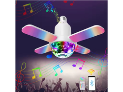 Foco Bolichero 4 hojas led parlante bluetooth