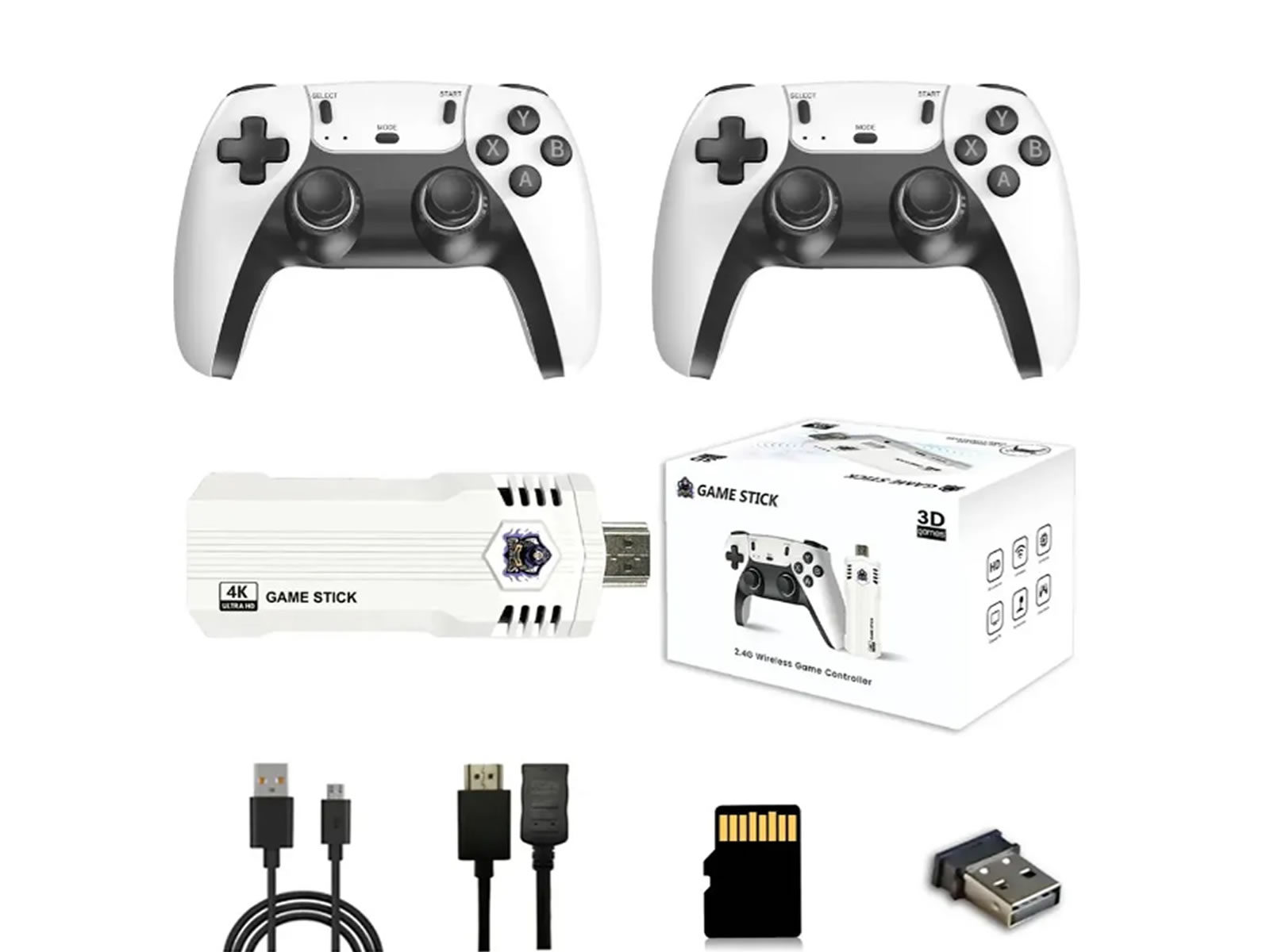 Game Stick Retro Con 2 Joysticks Plus 4k 40mil Juegos Negro