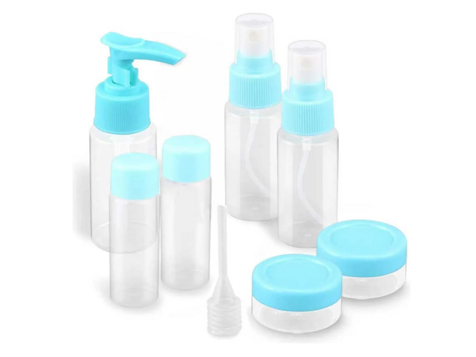 Set De Viaje 7 Pzas  Frascos Envases Rellenables