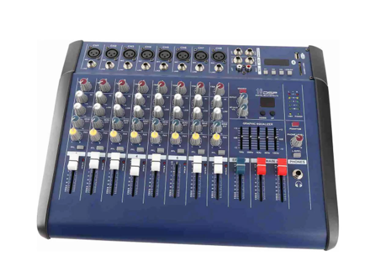 Consola Mixer C/amplificador 8 canales Bt EQ