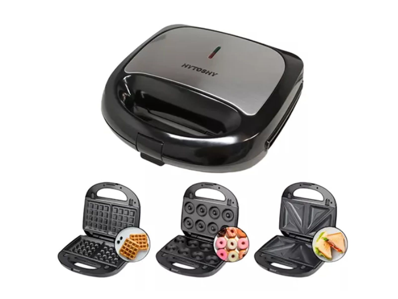 Sandwichera 3 En 1 Electrica Wafflera Tostadora donas