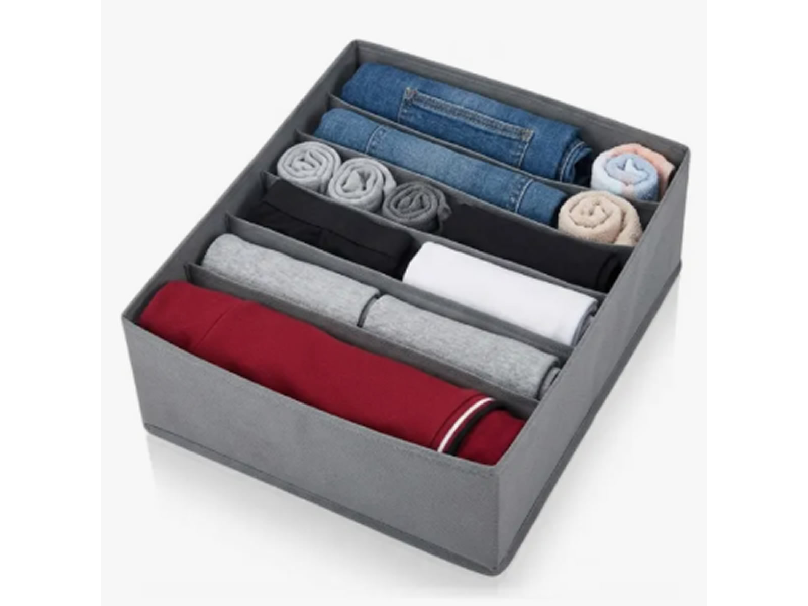 Organizador De Ropa Armario 7 Divisiones Color Gris31x31x9cm