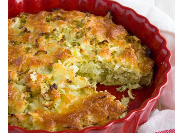Pastel de Chauchas, arveja y Coliflor