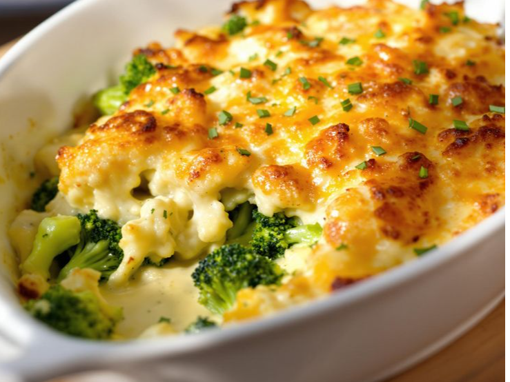 Pastel de Brócolis Coliflor con salsa blanca al Roquefort 10/3