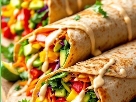 Wraps de Zanahoria Rellenos de verduras salteadas