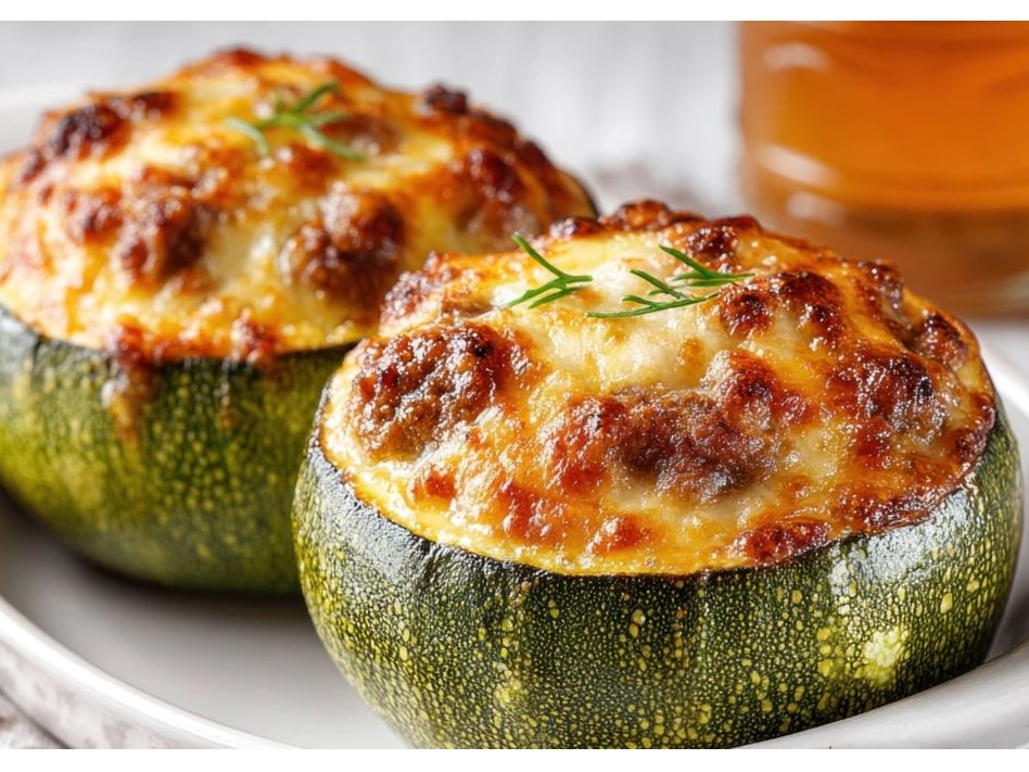Zapallitos rellenos con Carne y Choclo ( opc Veggie)