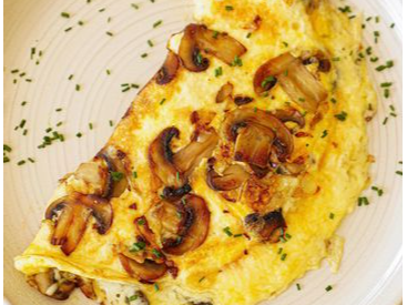 Omelette de queso y Champiñones