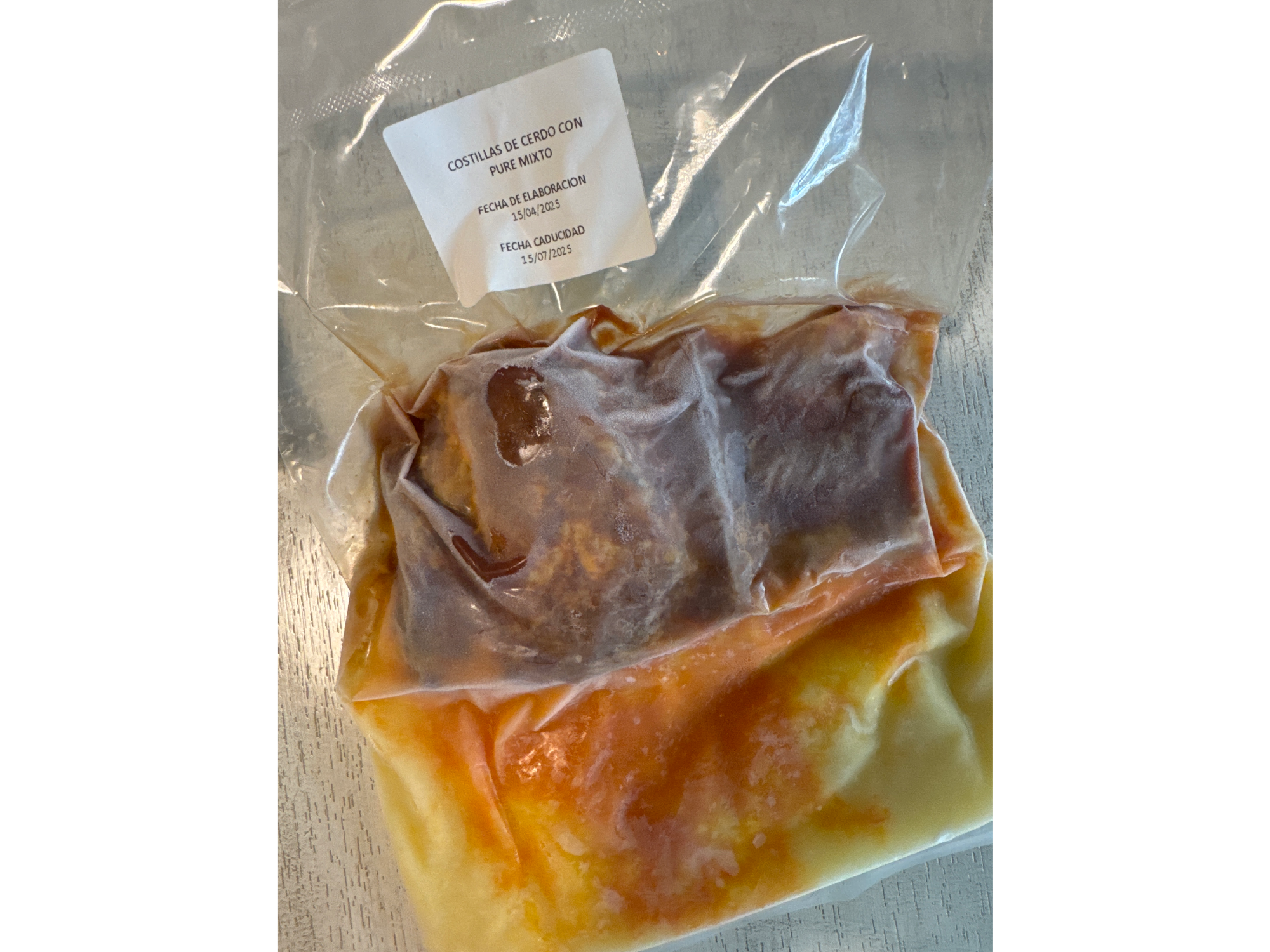 Costillas de cerdo con puré mixto