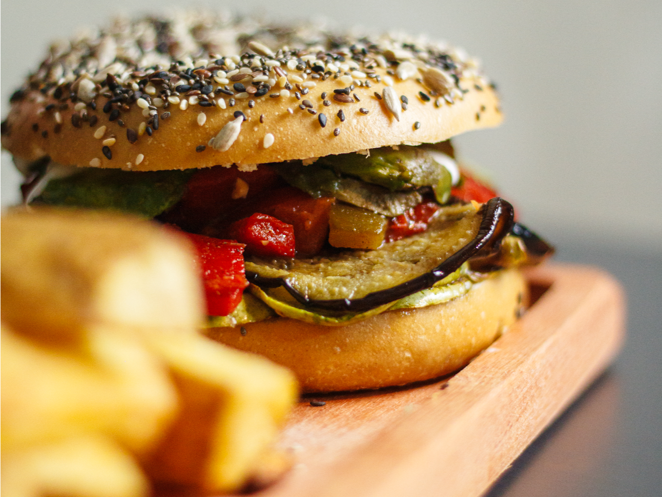 Bagel Veggie guacamole