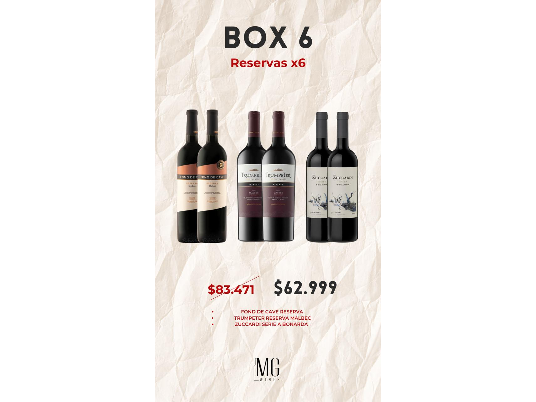 Box 6 Reservas x6